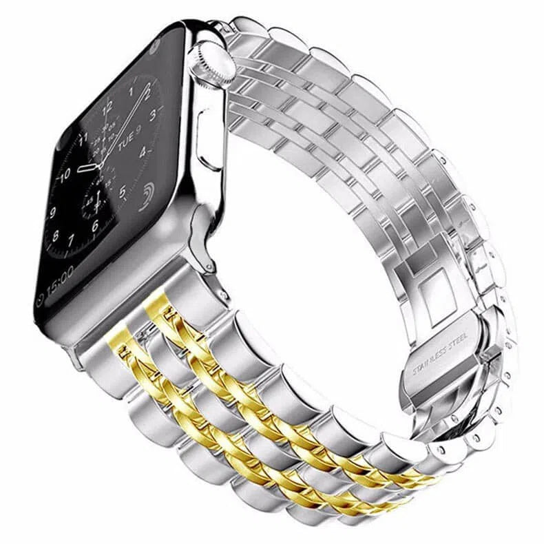 Straps & Bands - Dual Link Stainless Steel Metal Bracelet Chain Strap for Apple Watch - ktusu - Dual Link Stainless Steel Metal Bracelet Chain Strap for Apple Watch - undefined