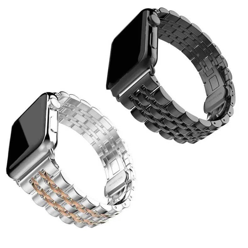 Straps & Bands - Dual Link Stainless Steel Metal Bracelet Chain Strap for Apple Watch - ktusu - Dual Link Stainless Steel Metal Bracelet Chain Strap for Apple Watch - undefined