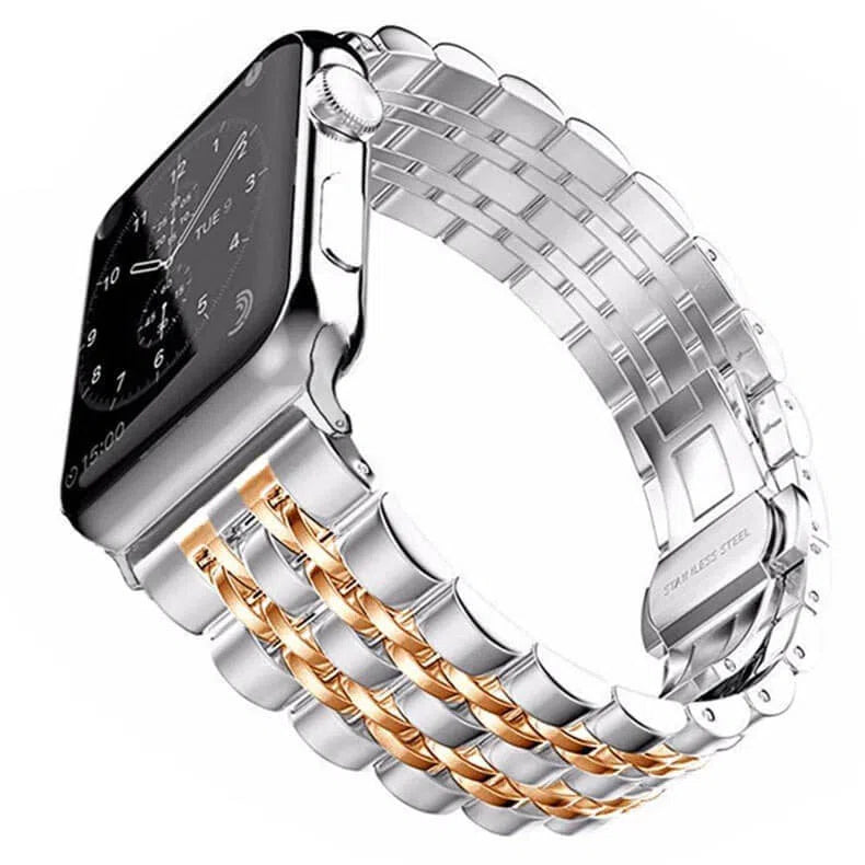 Straps & Bands - Dual Link Stainless Steel Metal Bracelet Chain Strap for Apple Watch - ktusu - Dual Link Stainless Steel Metal Bracelet Chain Strap for Apple Watch - undefined