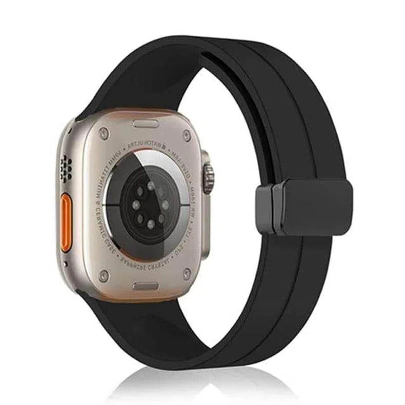 Magnetic D-Buckle Silicone Strap Band for Apple Watch - A to Z Prime