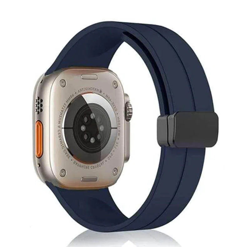 Magnetic D-Buckle Silicone Strap Band for Apple Watch - A to Z Prime