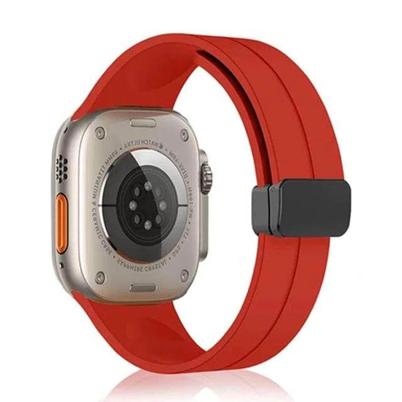 Magnetic D-Buckle Silicone Strap Band for Apple Watch - A to Z Prime