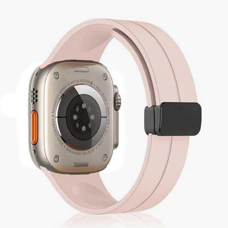 Magnetic D-Buckle Silicone Strap Band for Apple Watch - A to Z Prime