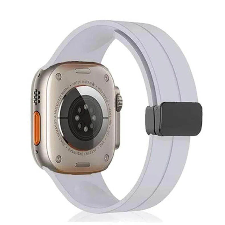 Magnetic D-Buckle Silicone Strap Band for Apple Watch - A to Z Prime