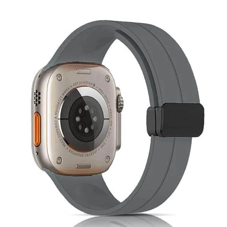 Magnetic D-Buckle Silicone Strap Band for Apple Watch - A to Z Prime