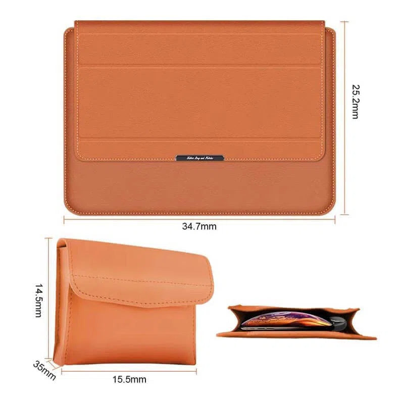 Bags Sleeves - 3-in-1 Foldable Multi-Function PU Leather Sleeves Bag for MacBook | Laptop - ktusu - 3-in-1 Foldable Multi-Function PU Leather Sleeves Bag for MacBook | Laptop - undefined