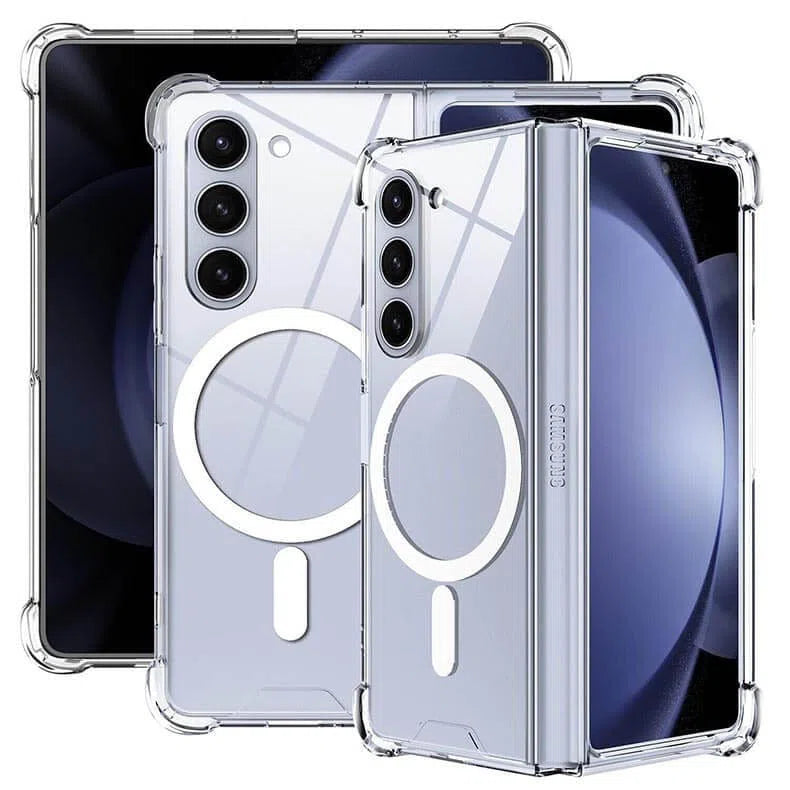 Cases & Covers - Samsung Galaxy Z Fold5 Magnetic MagSafe Clear Transparent Phone Back Case Cover - ktusu - Samsung Galaxy Z Fold5 Magnetic MagSafe Clear Transparent Phone Back Case Cover - undefined