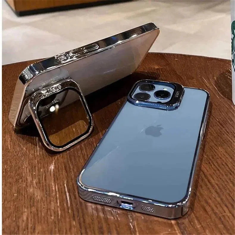 Camera Lens Protector kickstand Electroplating Back Case for Apple iPhone ktusu