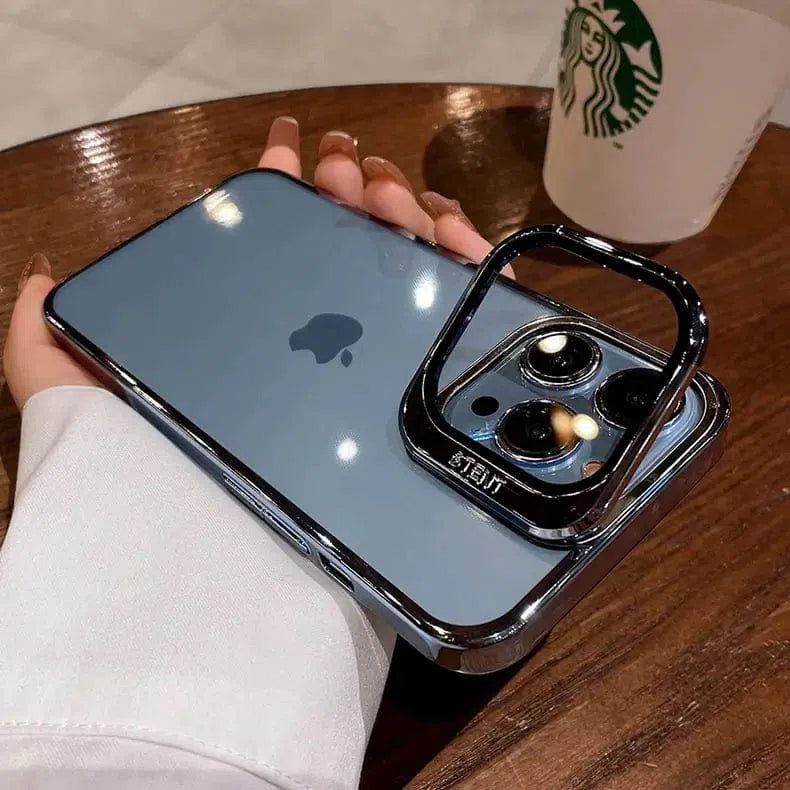 Camera Lens Protector kickstand Electroplating Back Case for Apple iPhone ktusu