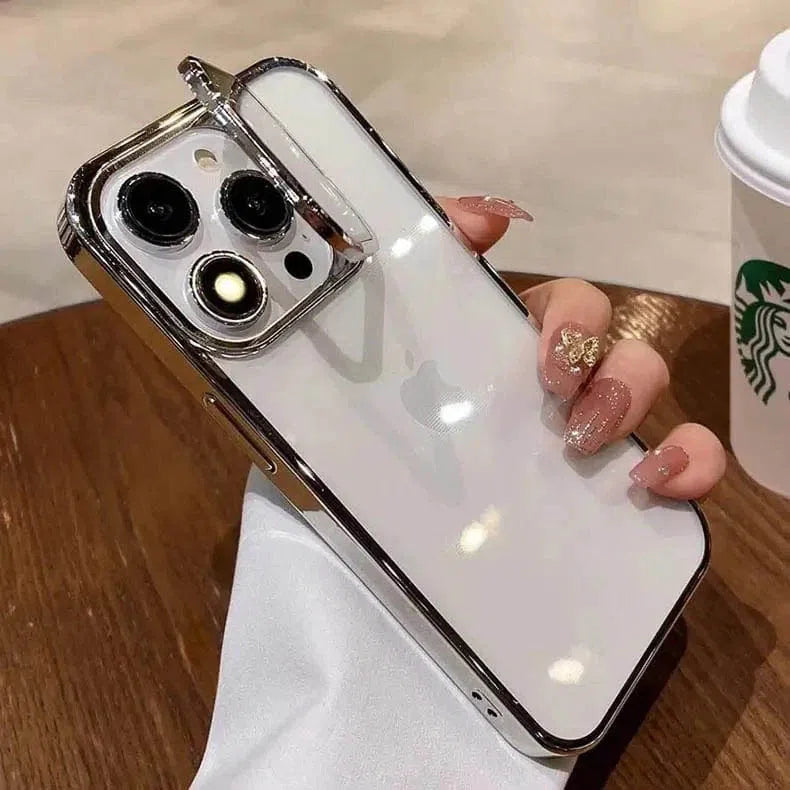 Camera Lens Protector kickstand Electroplating Back Case for Apple iPhone ktusu