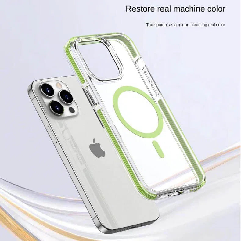 TPU + PC Magnetic MagSafe Transparent Phone Back Case Cover for Apple iPhone Cases & Covers Ktusu