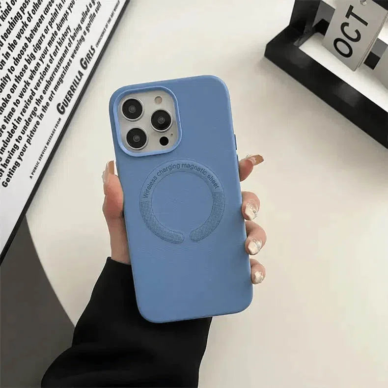Leather Case with Wireless Charging Compatible Phone Back Case Cover for Apple iPhone Cases & Covers Ktusu