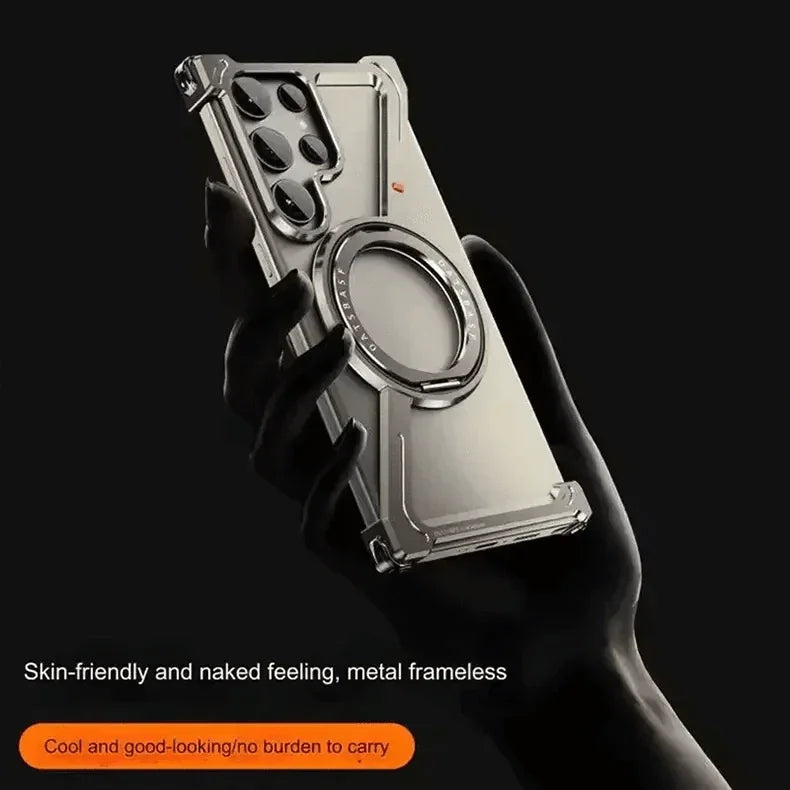 360 Degree Kickstand Aluminum Frameless Case for Samsung S25 Ultra