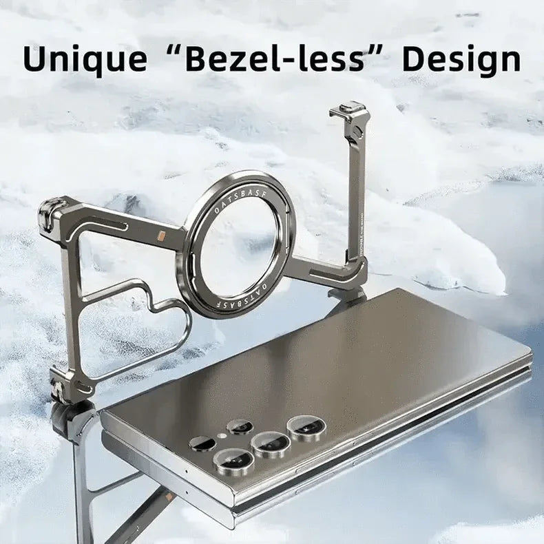 360 Degree Kickstand Aluminum Frameless Case for Samsung S24 Ultra