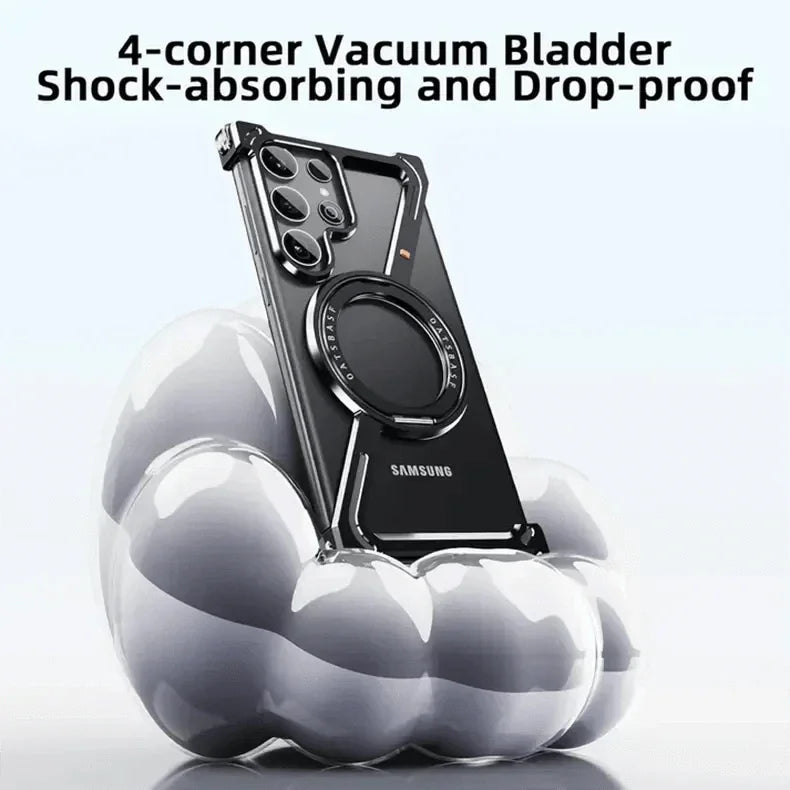 360 Degree Kickstand Aluminum Frameless Case for Samsung S24 Ultra