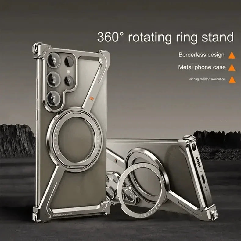 360 Degree Kickstand Aluminum Frameless Case for Samsung S24 Ultra