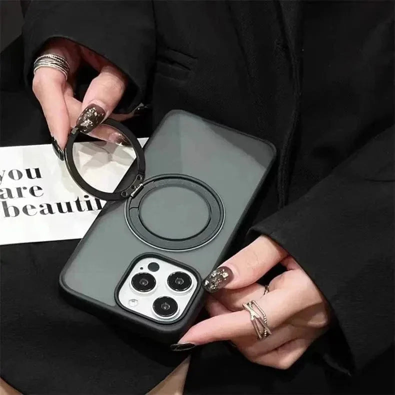 360 Degree Rotatable Magnetic Kickstand Shockproof Hard Case for iPhone 16 Pro Max