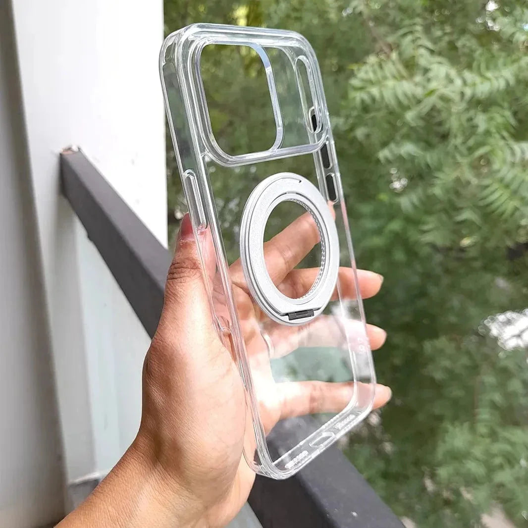 360 Degree Rotatable Magnetic Kickstand Shockproof Hard Case for iPhone 17 Pro Max