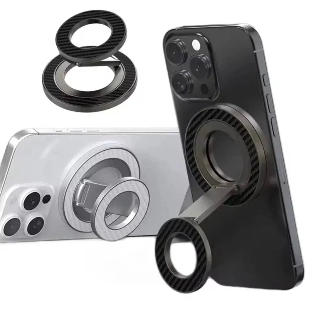 360 Degree Rotating Carbon Fiber Magnetic Ring Grip for Magsafe Function Built in Cases