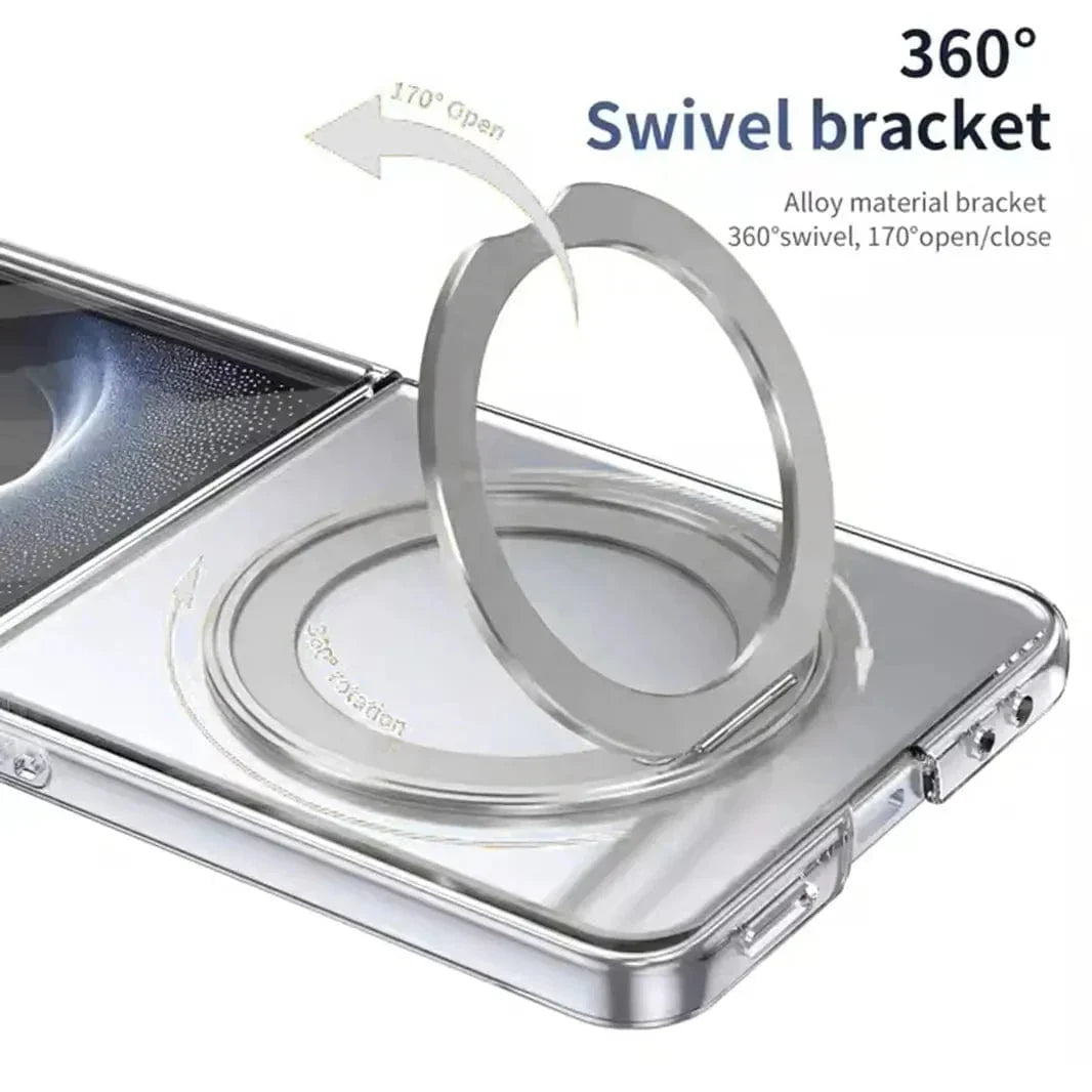 360°Rotatable Ring Kickstand Transparent Hard Case for Samsung Z Flip7