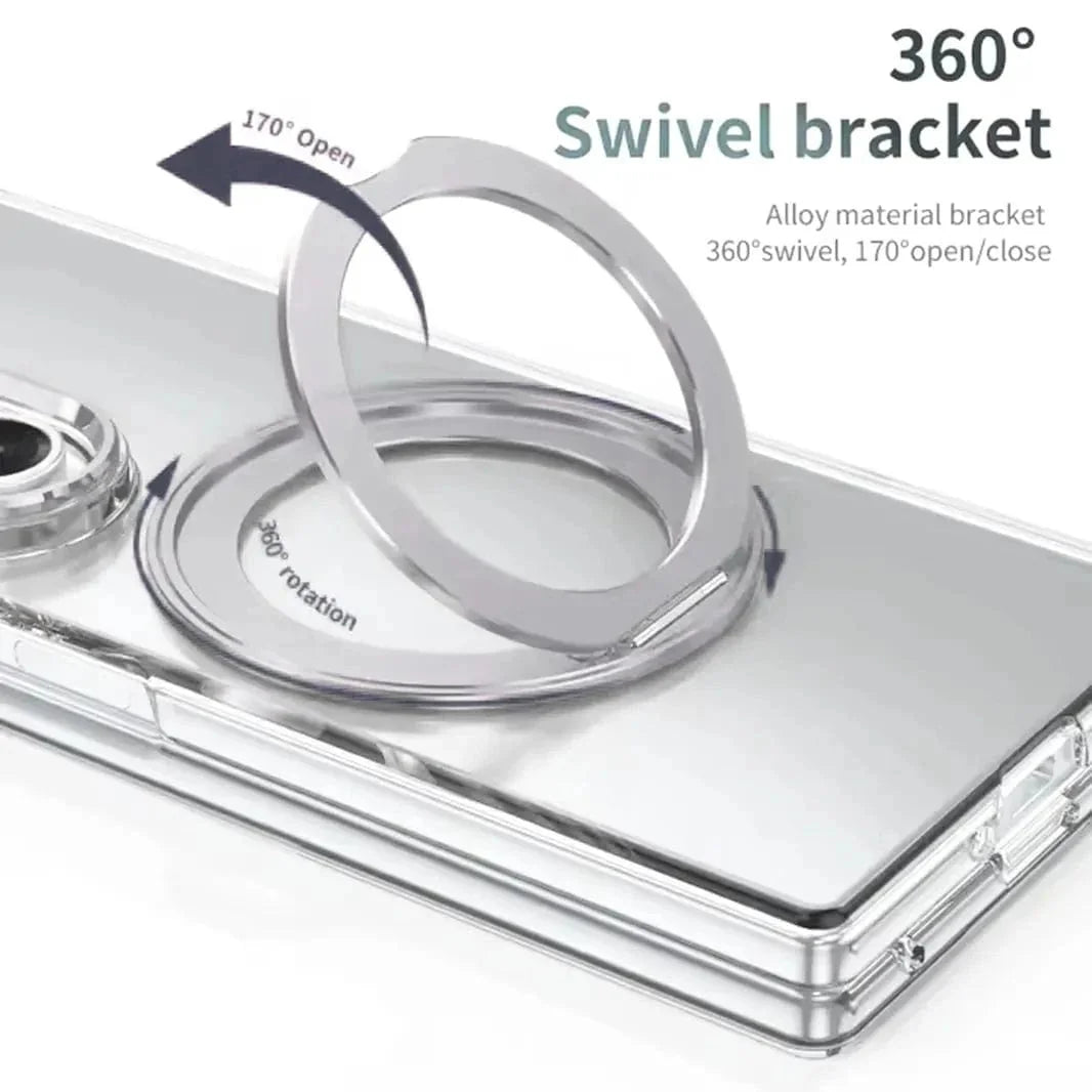 360°Rotatable Ring Kickstand Transparent Hard Case for Samsung Z Fold7