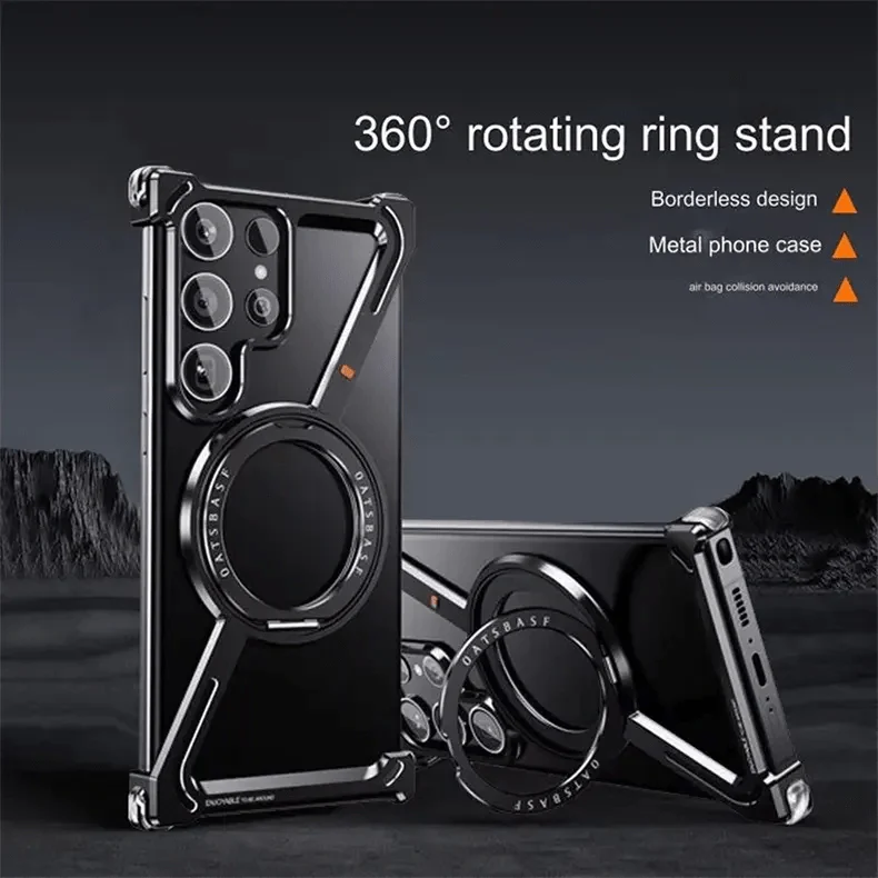 360° Rotation Kickstand Aluminum Metal Frameless Bumper for Samsung Galaxy