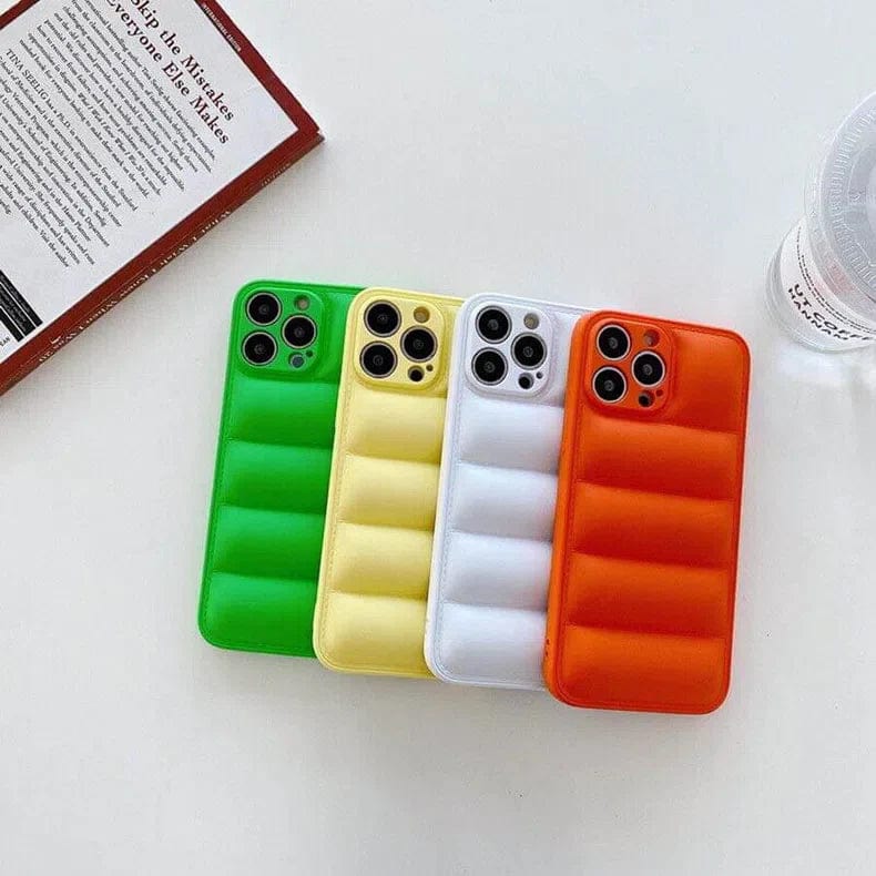 3D Puffer Pattern Soft TPU Silicone Phone Case for iPhone Back Cases