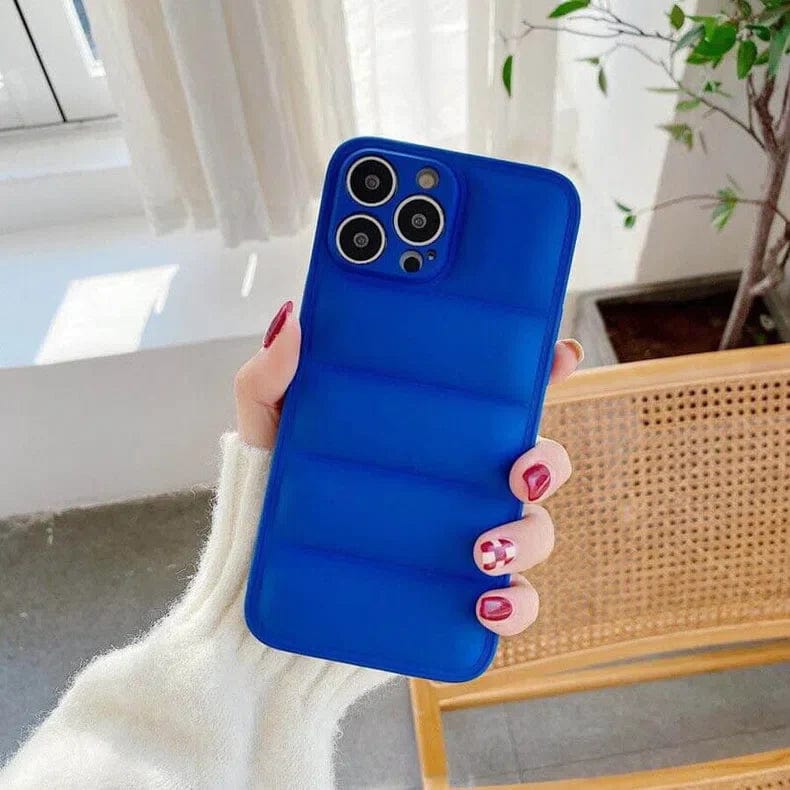 3D Puffer Pattern Soft TPU Silicone Phone Case for iPhone Back Cases iPhone 14 Pro Max / Blue