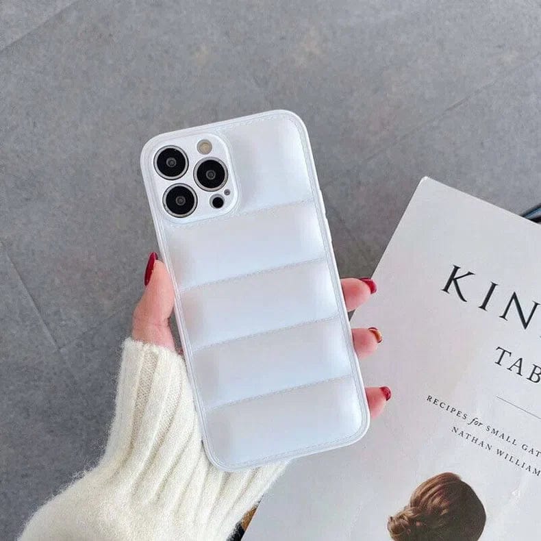 3D Puffer Pattern Silicone Case for iPhone 11 White Back Cases