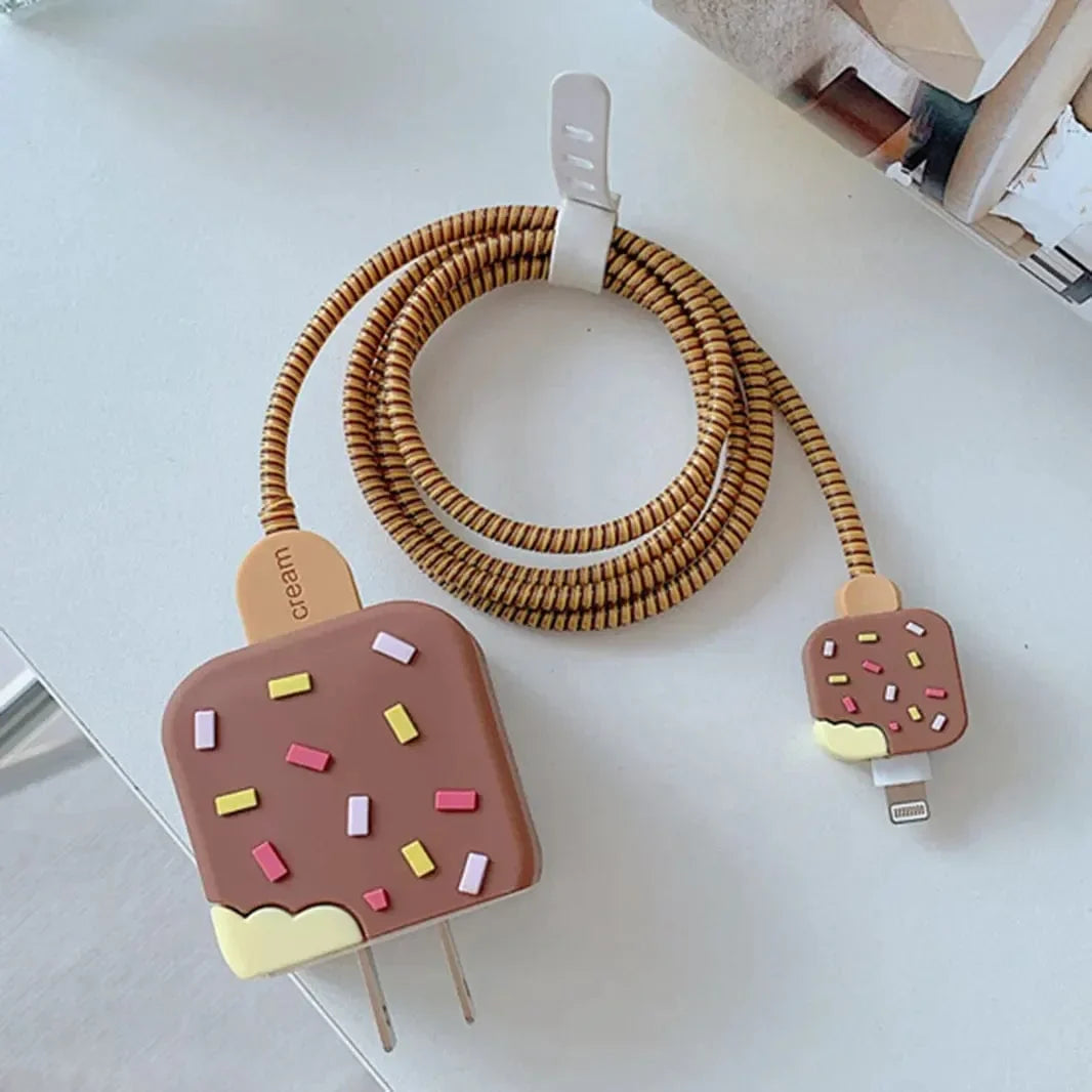 3D Silicone Cover with Spiral for Apple Adapter 18-20W