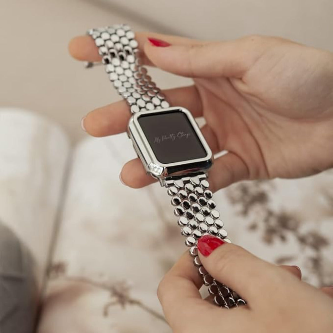 Honeycomb Pattern Stainless Steel Metal Band for Apple Watch 42 | 44 | 45 | Ultra 49 | 46mm S10 Straps & Bands