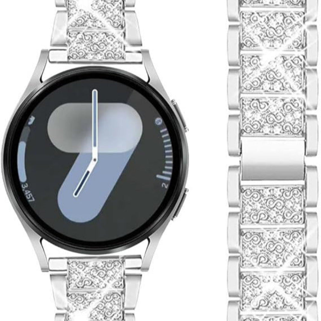 Luxury Bling Rhinestone Dressy Jewelry Metal Band for Smartwatch 22mm Straps & Bands