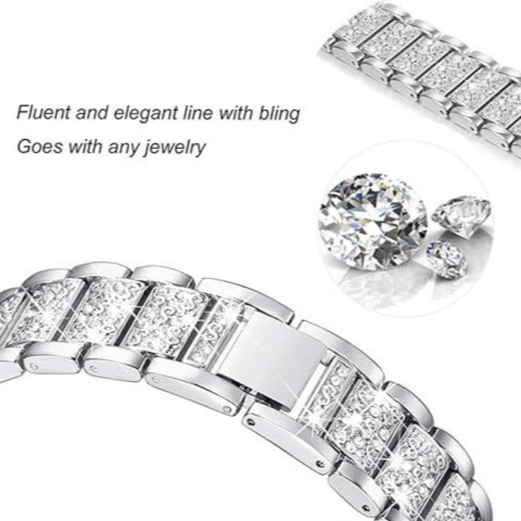 Luxury Bling Rhinestone Dressy Jewelry Metal Band for Apple Watch 42 | 44 | 45 | Ultra 49 | 46mm S10 Straps & Bands