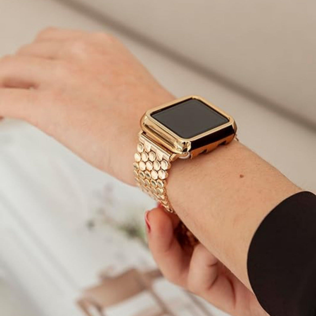 Honeycomb Pattern Stainless Steel Metal Band for Apple Watch 42 | 44 | 45 | Ultra 49 | 46mm S10 Straps & Bands