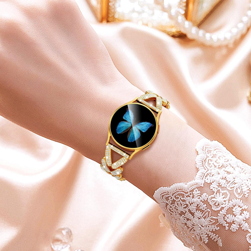 Diamond Bling Rhinestone Stainless Steel Band for Smartwatch 20mm Straps & Bands