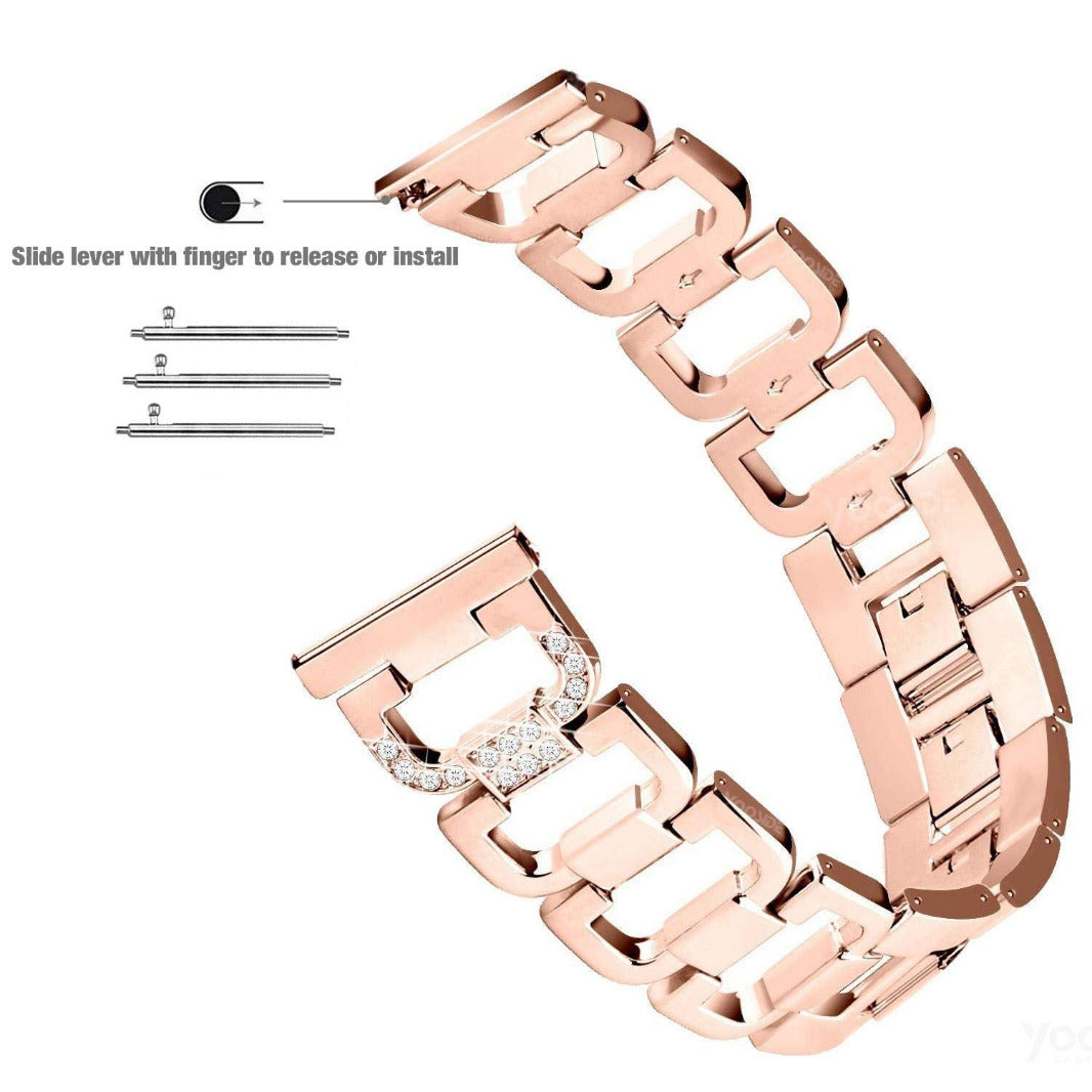 D Shape Chain link Metal Band for Smartwatch 22mm Straps & Bands