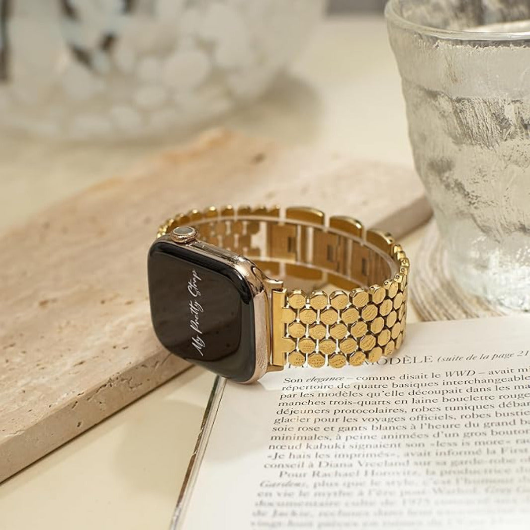 Honeycomb Pattern Stainless Steel Metal Band for Apple Watch 42 | 44 | 45 | Ultra 49 | 46mm S10 Straps & Bands