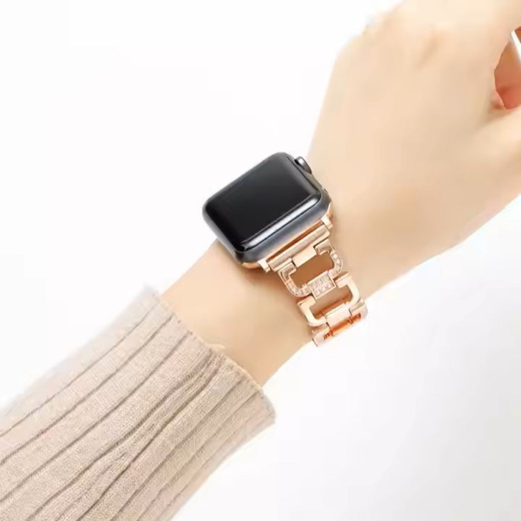 D Shape Chain link Metal Band for Apple Watch 42 | 44 | 45 | Ultra 49 | 46mm S10 Straps & Bands