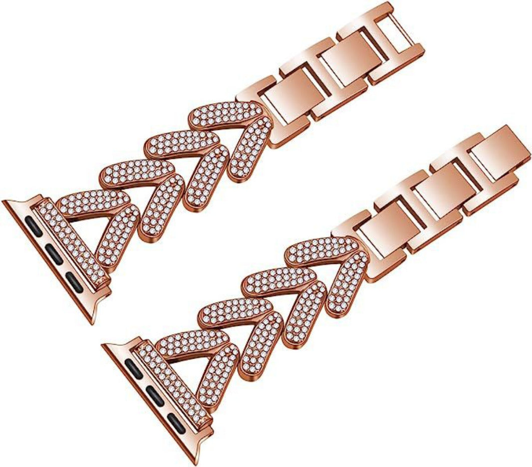 Diamond Bling Rhinestone Stainless Steel Band for Apple Watch 42 | 44 | 45 | Ultra 49 | 46mm S10 Straps & Bands