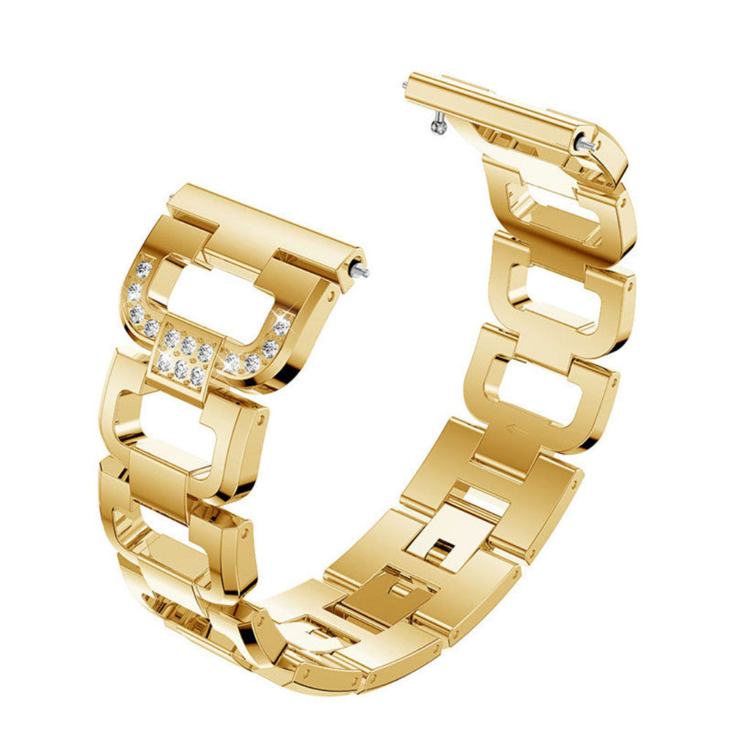 D Shape Chain link Metal Band for Smartwatch 22mm 22mm gold Straps & Bands