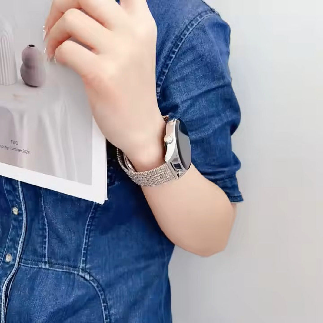 Stainless Steel Magnetic D-Buckle Band for Apple Watch 42 | 44 | 45 | Ultra 49 | 46mm S10 Straps & Bands