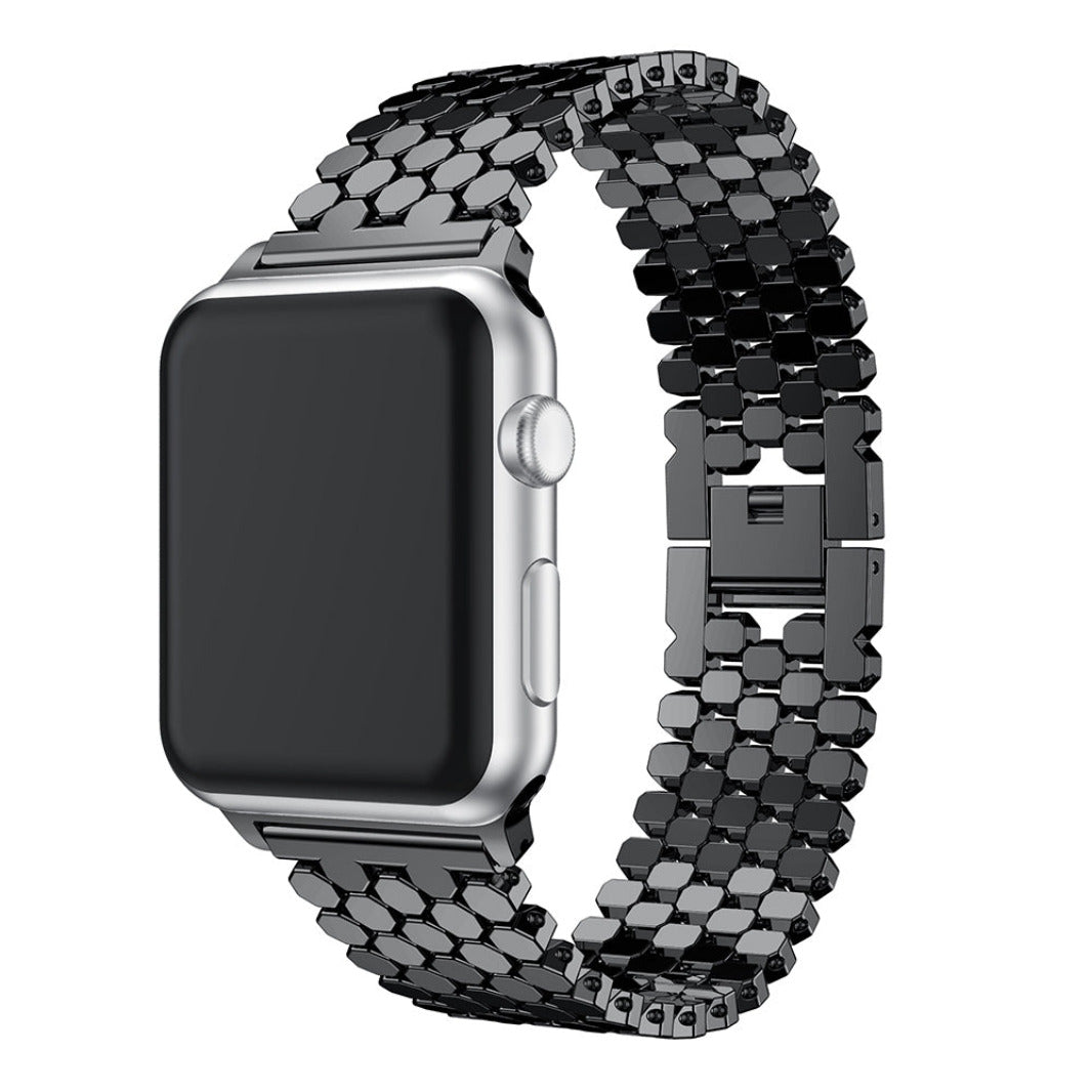 Honeycomb Pattern Stainless Steel Metal Band for Apple Watch 42 | 44 | 45 | Ultra 49 | 46mm S10 42 | 44 | 45 | Ultra 49 | 46mm S10 black Straps & Bands