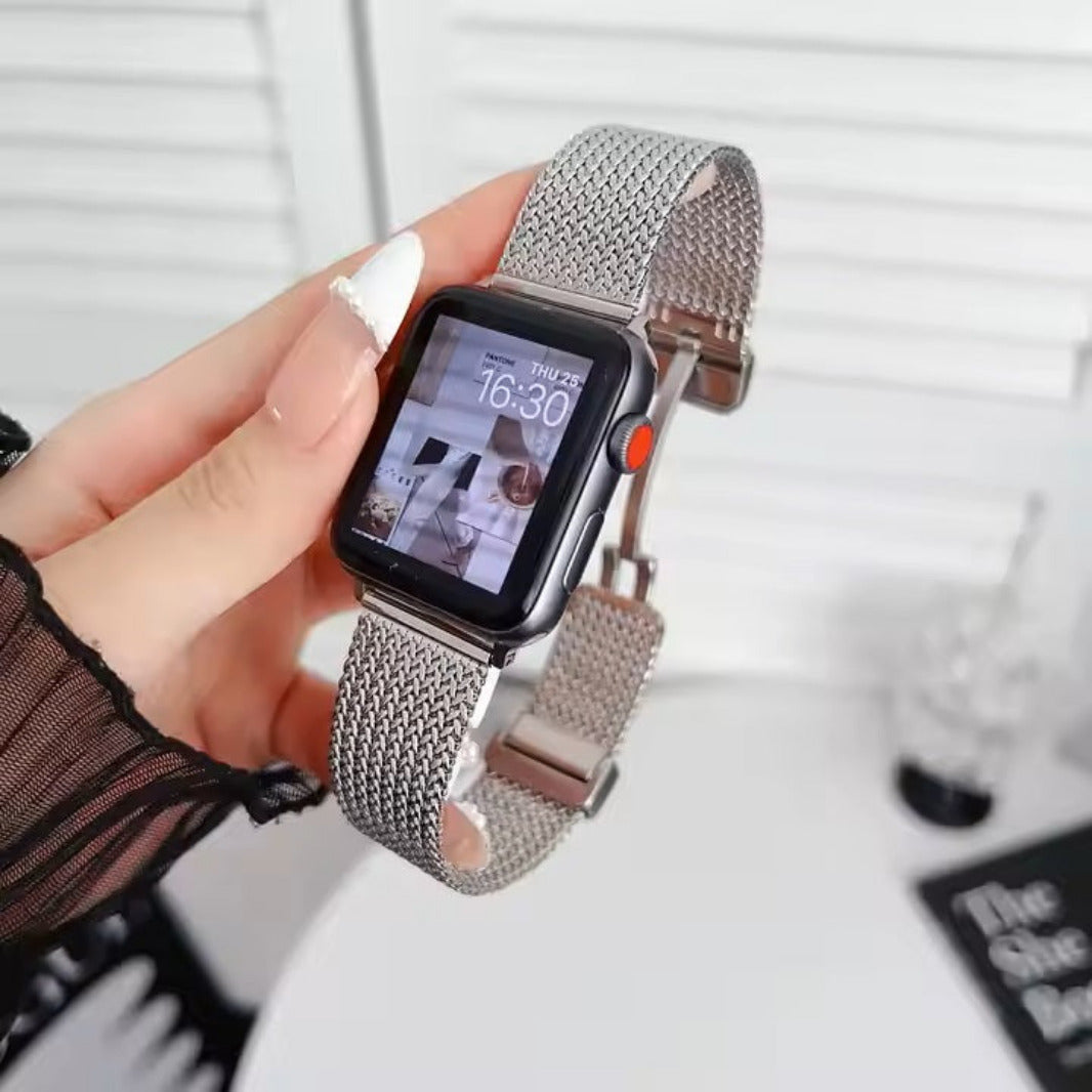 Stainless Steel Magnetic D-Buckle Band for Apple Watch 42 | 44 | 45 | Ultra 49 | 46mm S10 Straps & Bands
