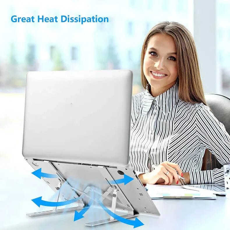 Adjustable Stand Holder with Built-in Foldable Legs Classic Cooling pads for Laptop & Tablet