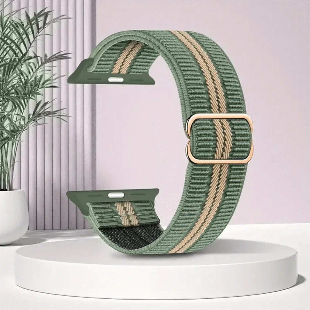 Nylon Soft Elastic Adjustable Band for Apple Watch 38 | 40 | 41 | 42mm S10 38 | 40 | 41 | 42mm S10 alpine-green Straps & Bands