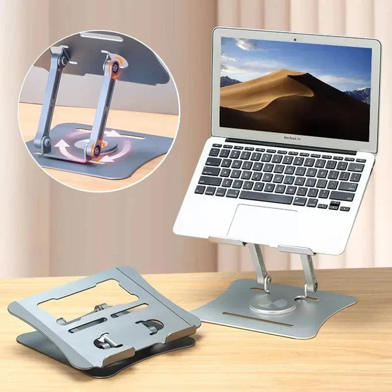 Aluminum Alloy 360 Rotation Portable Foldable Adjustable Stand for Laptop & Tablet