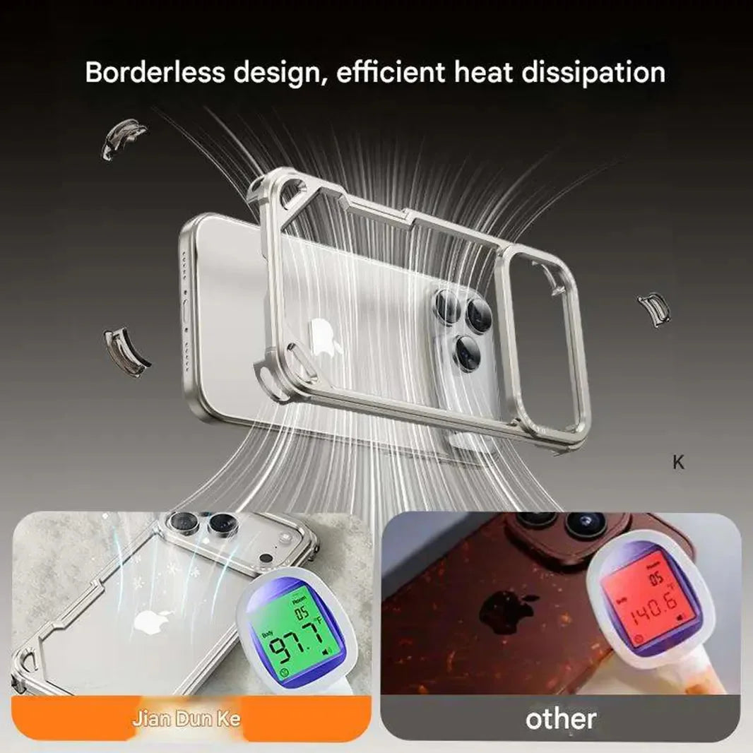 Aluminum Alloy Frameless Hollow Frame Case for iPhone 17 Pro Max