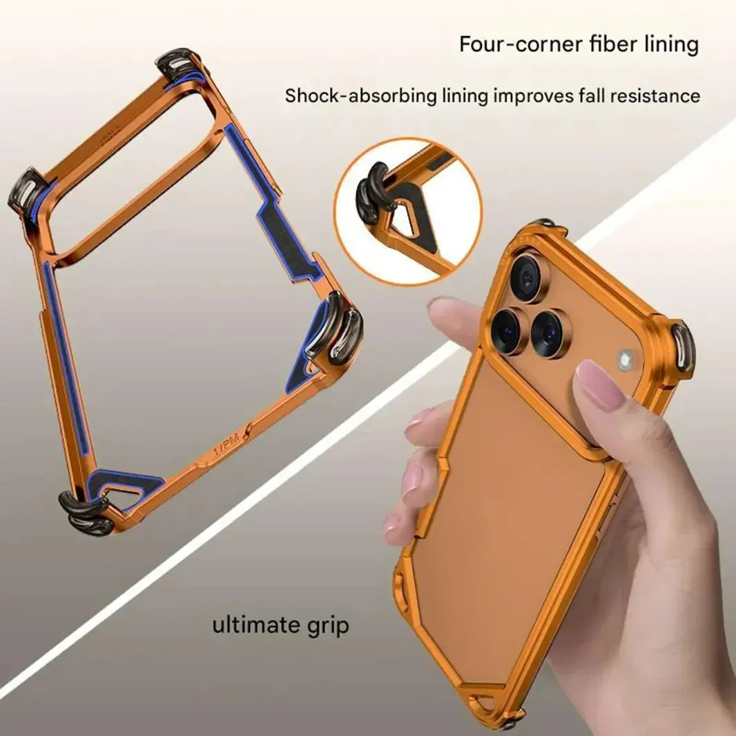 Aluminum Alloy Frameless Hollow Frame Case for iPhone 17 Pro Max