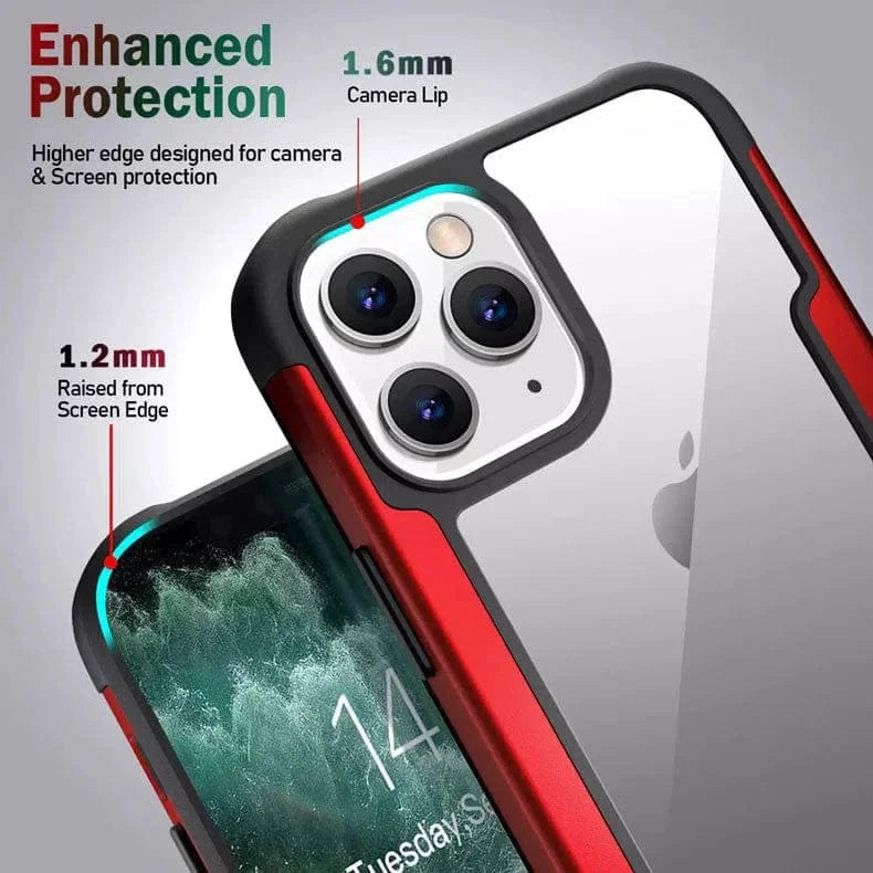 Aluminum Alloy Metal Edge Transparent Case for iPhone 14 Plus