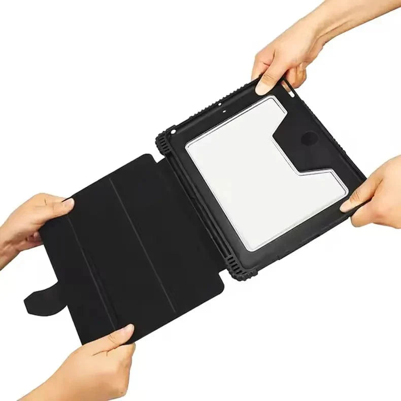 Anti-Slip Rugged TPU Hard PC Flip Leather Case For iPad